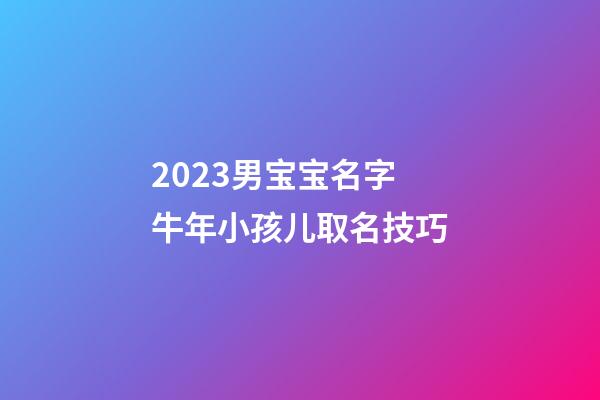 2023男宝宝名字 牛年小孩儿取名技巧
